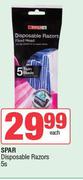 Spar Disposable Razors-5s Each