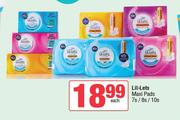 Lil-Lets Maxi Pads-7s/8s/10s Each
