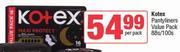 Kotex Pantyliners Value Pack-88s/100s Per Pack