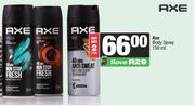 Axe Body Spray-For 2 x 150ml