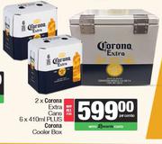 Corona Extra Cans 2 x 6 x 410ml Plus Corona Cooler Box-Per Combo