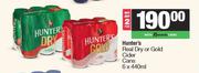 Hunter's Real Dry Or Gold Cider Cans-For 2 x 6 x 440ml