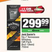 Jack Daniel's No. 7 Tennessee Whiskey Gift Pack Including Glasses-750ml Per Pack
