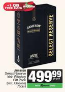 Jameson Select Reserve Irish Whiskey Gift Pack Including Glasses-750ml Per Pack