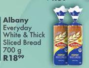 Albany Everyday White & Thick Sliced Bread-700gm Each
