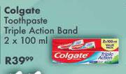 Colgate Toothpaste Triple Action Band-2 x 100ml