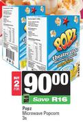 Popz Microwave Popcorn-For 2 x 3s