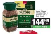 Jacobs Coffee Jar 200gm Or Refill Pack 230gm-Each