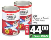Spar Pilchards In Tomato Or Chilli Sauce- For 2 x 400gm