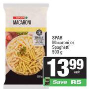 Spar Macaroni or Spaghetti-500gm Each