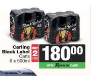 Carling Black Label Cans-For 2 x 6 x 500ml