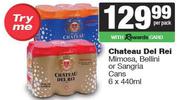 Chateau Del Rei Mimosa, Bellini Or Sangria Cans-6 x 440ml Per Pack