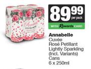 Annabelle Cuvee Rose Petillant Lightly Sparkling Cans-6 x 250ml Per Pack