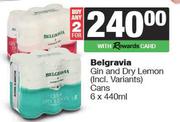 Belgravia Gin & Dry Lemon Cans-For 2 x 6 x 440ml