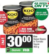 Koo Baked Beans In Tomato Sauce-For 2 x 400g
