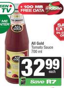 All Gold Tomato Sauce-700ml Each