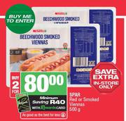 Spar Red Or Smoked Viennas-2 x 500g