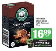 Robertson Brown Spice Refill Assorted-80g Each
