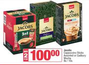 Jacobs Cappuccino Sticks Assorted Or Cadbury Mocha-For 2 x 8s/10s