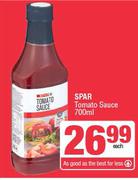 Spar Tomato Sauce-700ml Each