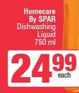 Home Care By Spar Dishwashing Liquid -750ml 