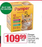 Pamper Fine Cuts Assorted Jelly Cat Food-12 x 85g