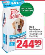 Spar Pro-Balance Or Pro-Balance Plus Dog Food-8kg/6kg Each