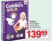 Cuddlers Gold Diapers Jumbo Pack (Assorted Sizes)-Each
