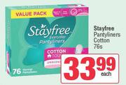 Stayfree Pantyliners Cotton-76s Pack