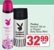 Playboy Aerosol 150ml Or Playgirl Body Spray 90ml-Each