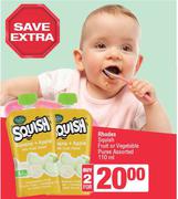Rhodes Squish Fruit Or Vegetable Puree Assorted-For 2 x 110ml