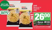 Spar Macaroni Or Spaghetti-For 2 x 500g
