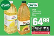 Spar Canola Oil Or Sunflower Oil-2Ltr Each