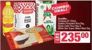 SaveMor Cooking Oil 750ml, Spekko Parboiled Rice 5kg,Sasko Cake Flour 5kg & WhiteStar Maize Meal 5Kg