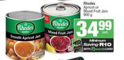 Rhodes Apricot Or Mixed Fruit Jam-900g Each