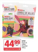 Spar Gums & Jellies Assorted-400g Each