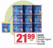 Danone Nutriday Smooth Yoghurt Assorted-6 x 100g Each