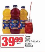 Clover Krush 100% Fruit Juice Assorted-1.5L Each