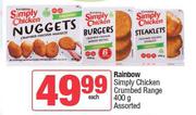 Rainbow Simply Chicken Crumbed Range Assorted-400g Each