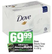 Dove Beauty Soap Value Pack-For 4 x 90g Per Pack