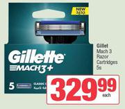 Gillette Mach 3 Razor Cartridges-5s Each