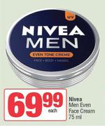 Nivea Men Even Face Cream-75ml Each