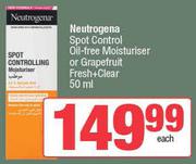 Neutrogena Spot Control Oil Free Moisturiser Or Grapefruit Fresh + Clear-50ml Each