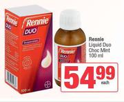 Rennie Liquid Duo Choc Mint-100ml Each