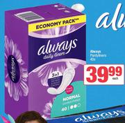 Always Pantyliners-40s Each