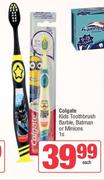 Colgate Kids Toothbrush Barbie, Batman Or Minions-1s Each