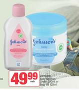 Johnsons Baby Aqueous Cream 350ml Or Baby Oil 125ml-Each