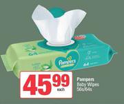 Pampers Baby Wipes-56s/64s Each