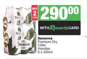 Savanna Premium Dry Cider Handies-For 2 x 6 x 500ml