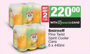 Smirnoff Pine Twist Spirit Cooler Cans-For 2 x 6 x 440ml